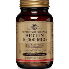 Solgar Biotin 10000mcg Vegetable Capsules 120 Pack | High Strength Biotin Supplement for Healthy Hair Skin & Nails