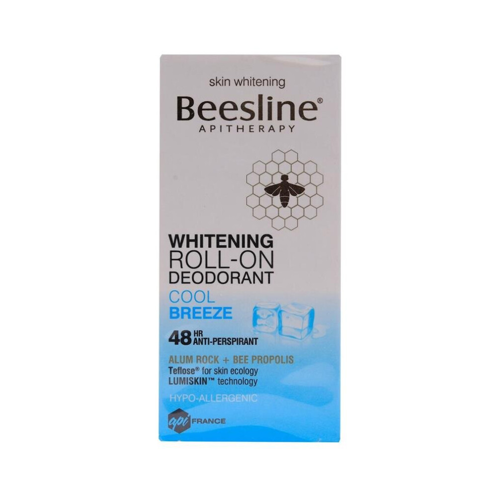 Beesline Roll-On Fragrances Cool Breeze Deodorant, 48 Anti-Perspirant, Bee Propolis Teflose for Skin Protection From Bad Odor, Hypo-Allergenic, 50ml