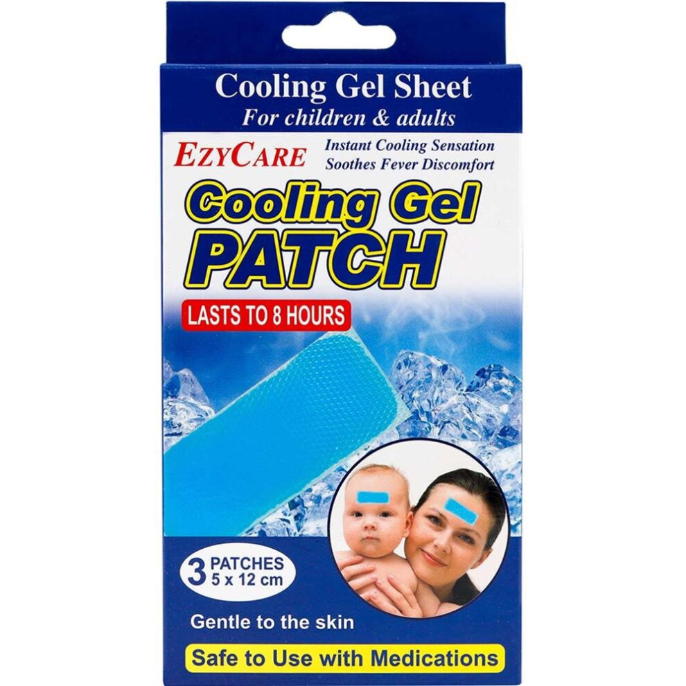 Ezycare Cooling Gel Patch 3'S | Cooling Fever Patch for Kids & Adults Headache & Fever Relief