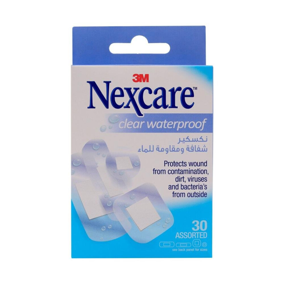 3M Nexcare Clear Waterproof Assorted Bandages 30'S
