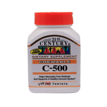 21st Century Chewable C 500mg Orange Flavored Tablets 110's