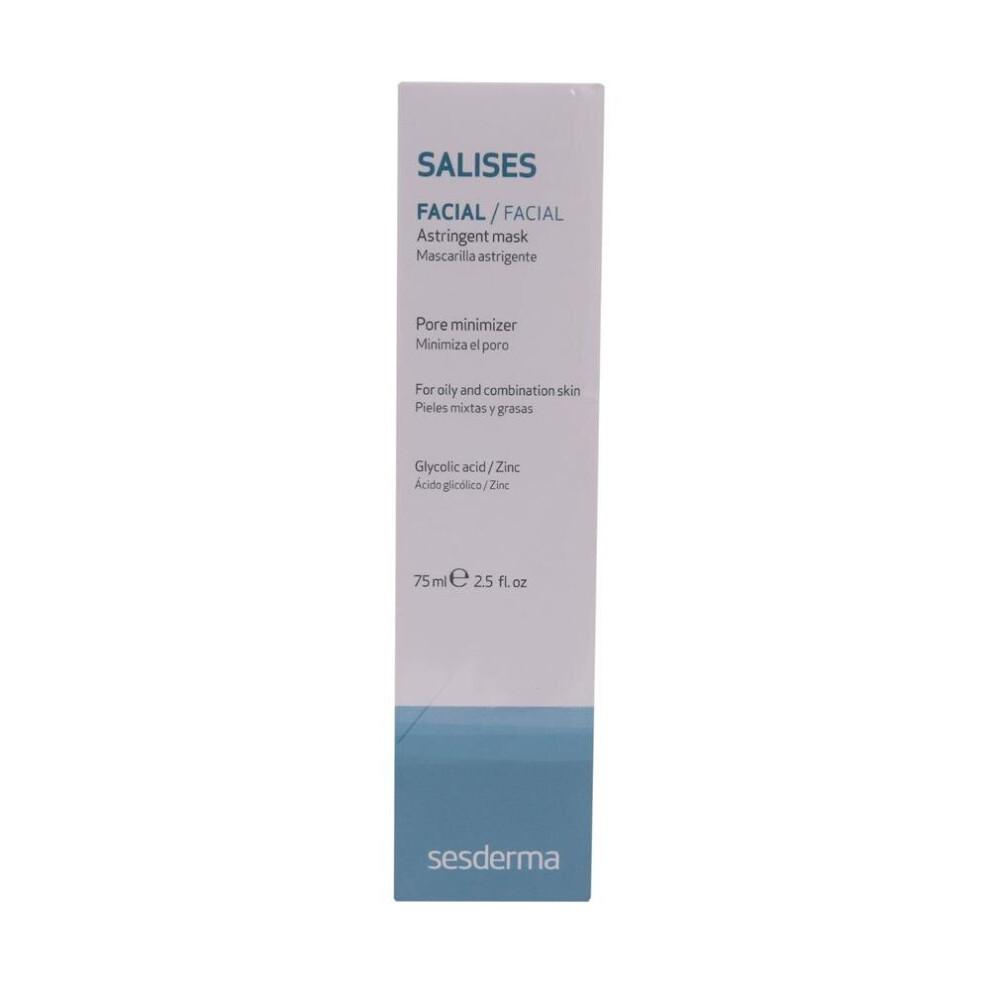 Sesderma Salises Astringent Mask 75ml | Oil Control Face Mask for Acne Prone Skin & Deep Pore Cleansing