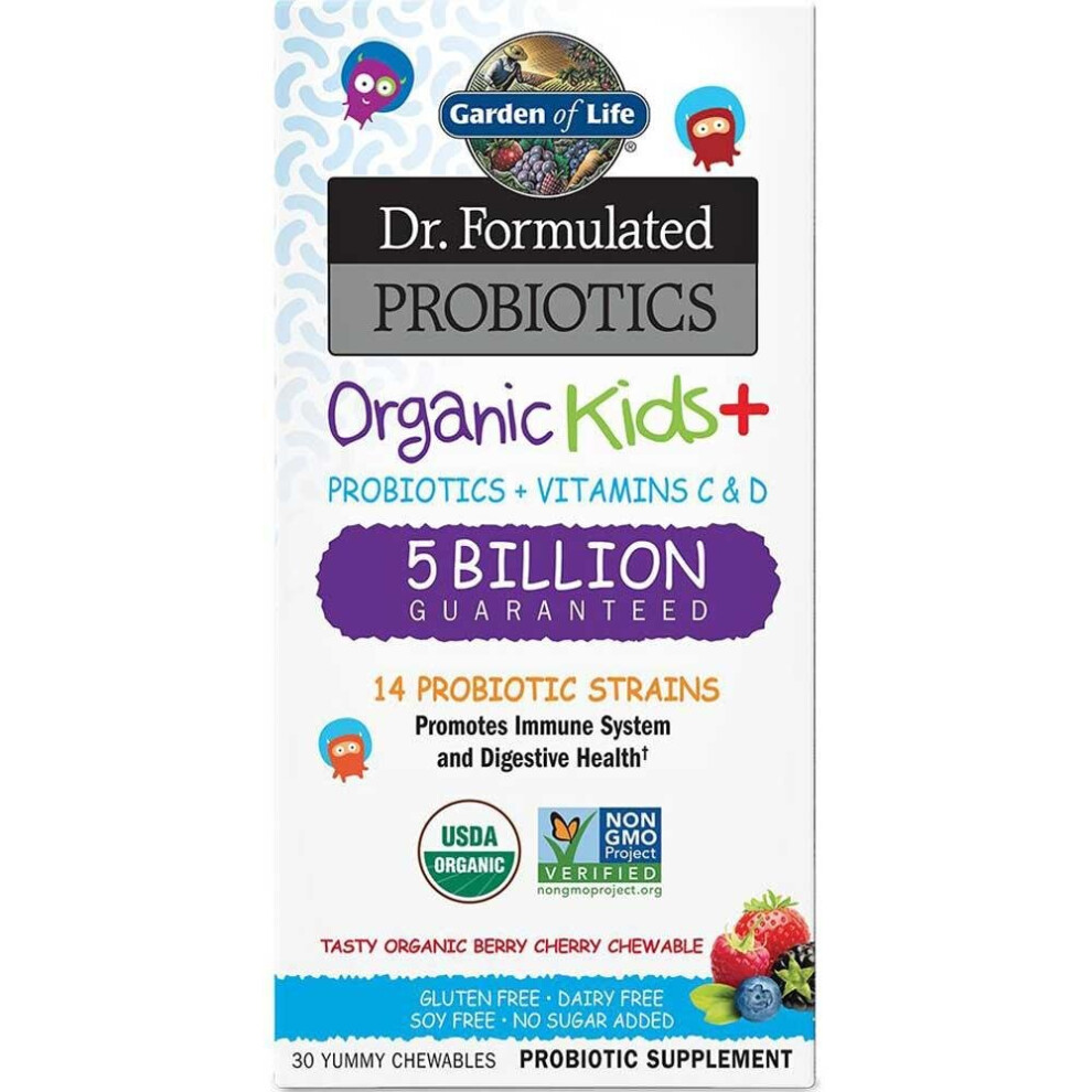 Garden Of Life Dr. Formulated Probiotics Organic Kids+ 5 Billion Chewables 30's