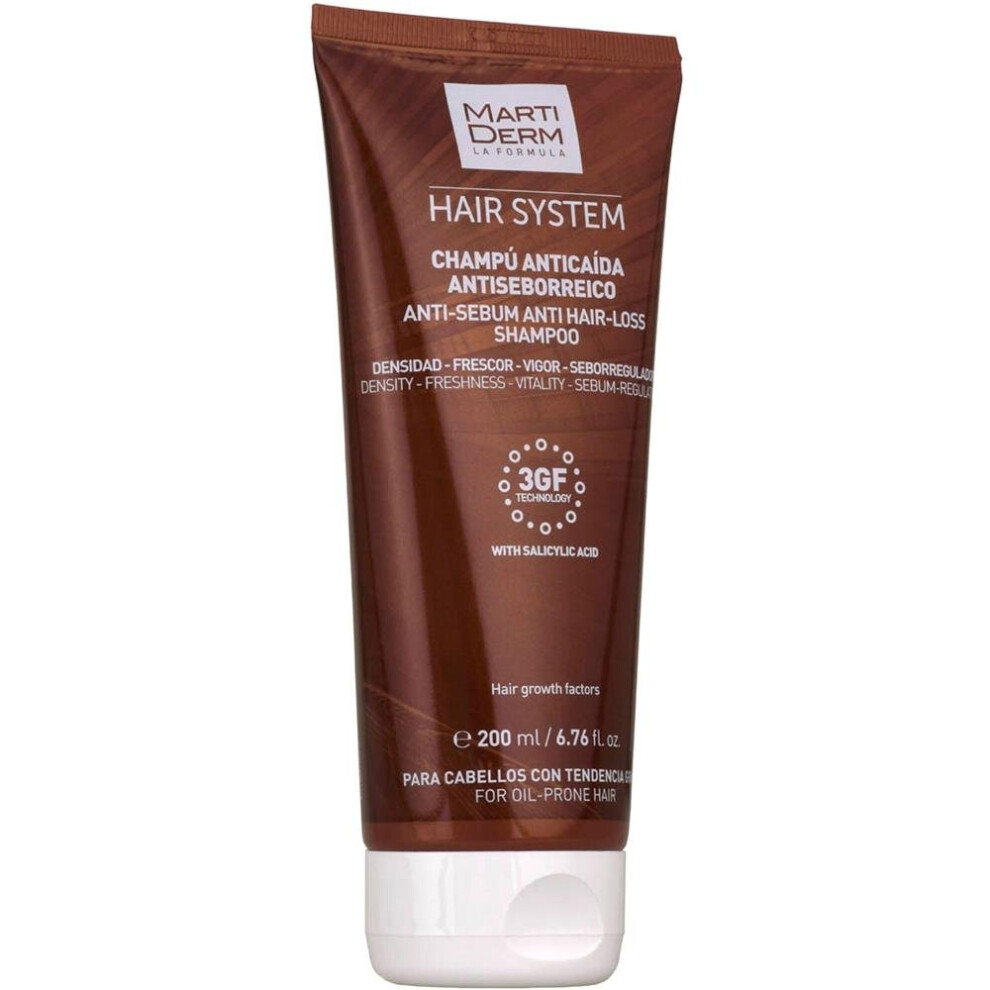 Martiderm Anti-Hair Loss Shampoo 200ml |Reduces Sebum & Hair Thinning |Strengthens Hair |Scalp Treatment for Oily & Thinning Hair |Prevents Hair Loss