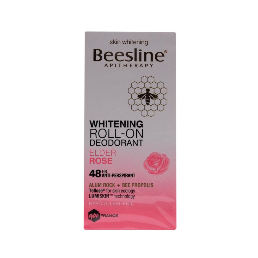 Beesline Roll-On Fragrances Elder Rose Deodorant, 48 Hours Anti-Perspirant, Deodorizing, Soothing, Alum Rock, Bee Propolis Teflose for Skin Ecology
