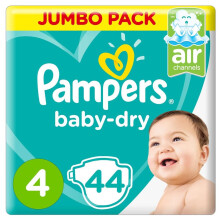 Pampers Baby-Dry Diapers Size 4 Maxi 9-14kg Jumbo Pack 44's