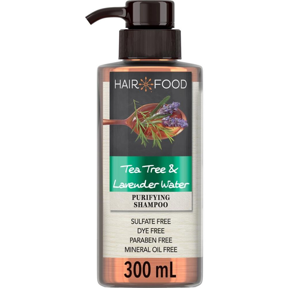 Lavender Hair Food Sulfate Free Shampoo, Dye Free Purifying Treatment With Tea Tree And Water 300Ml