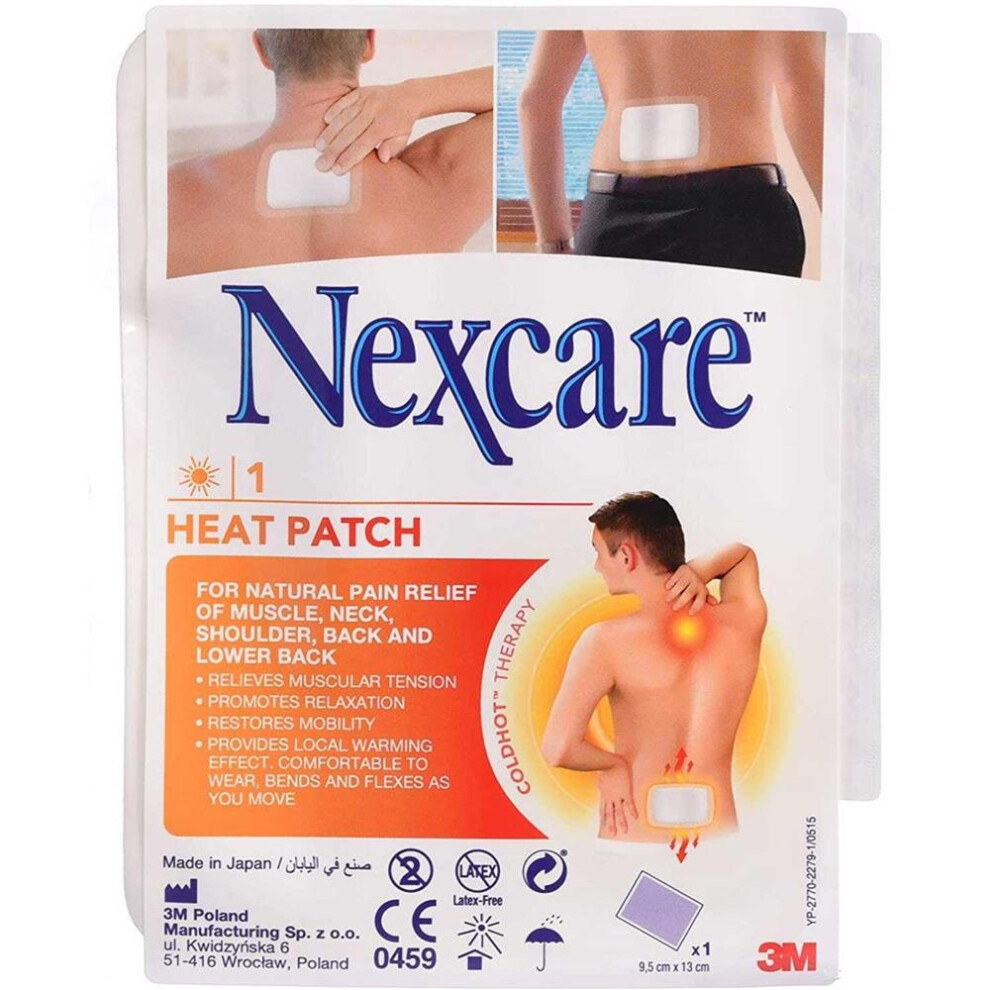 3M Nexcare Heat Patch | Deep Penetrating Heat Therapy for Muscle Pain, Backache & Joint Stiffness | Long-Lasting Relief for Aches and Tension