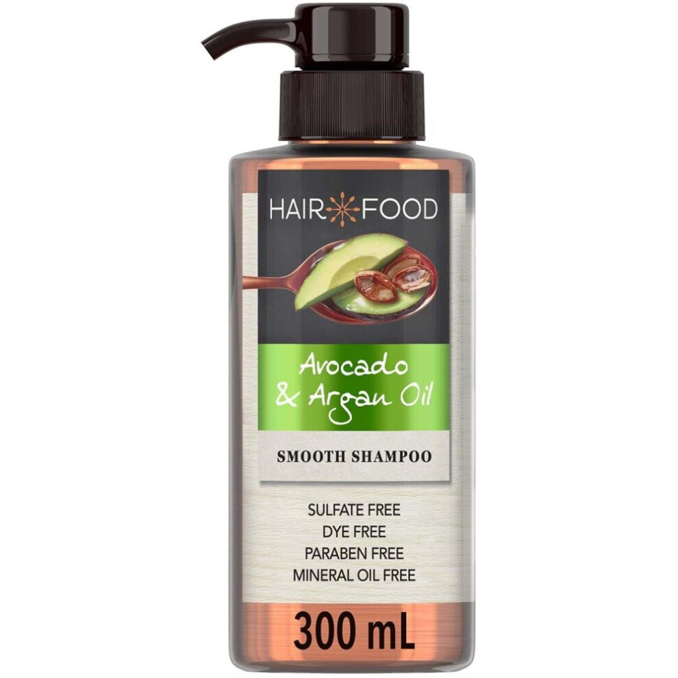 Hair Food Sulfate Free Shampoo Dye Free Smoothing Treatment With Argan Oil And Avocado 300ml