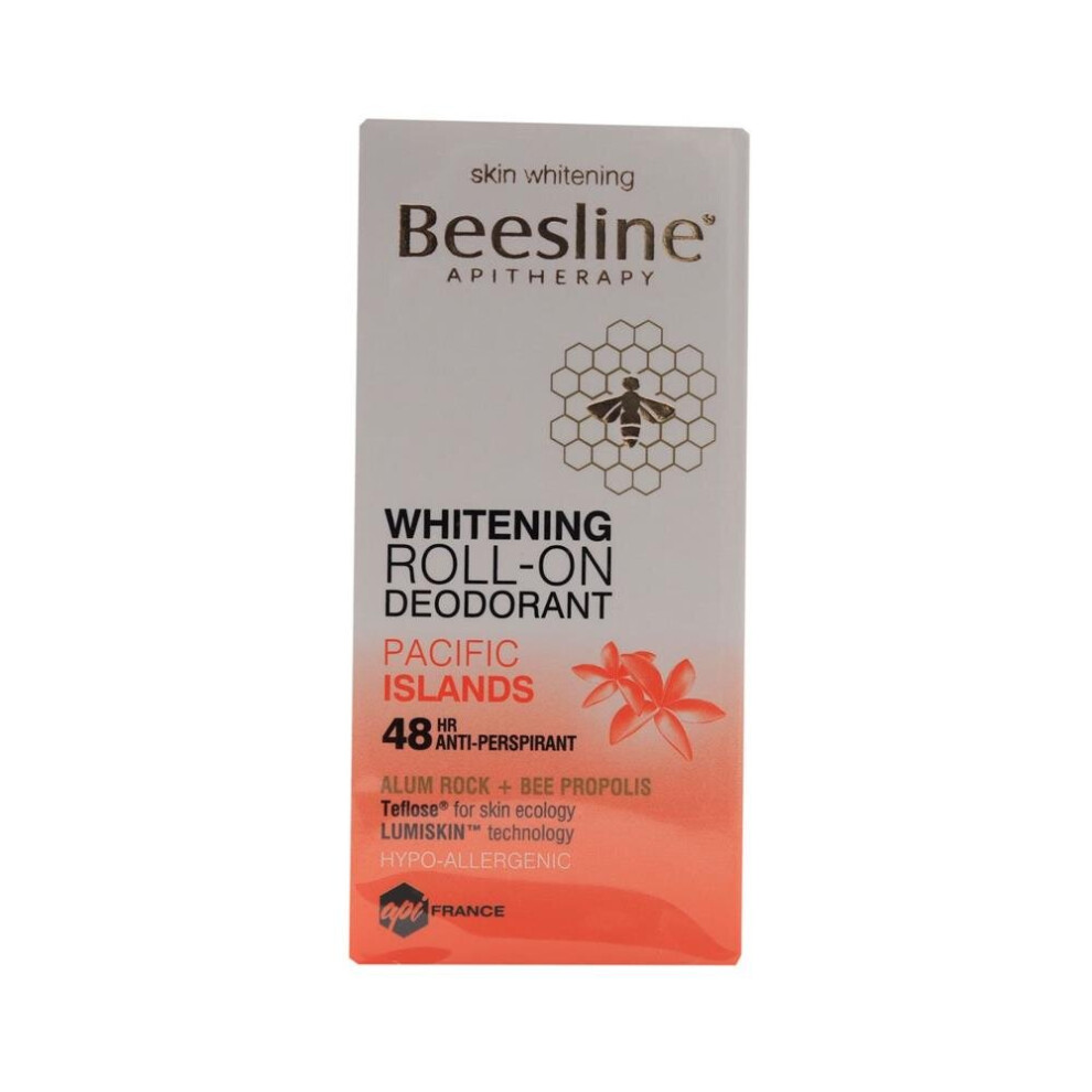 Beesline Roll-On Pacific Islands Deodorant, 48 Hours Anti-Perspirant, Deodorizing, Soothing, Alum Rock, Bee Propolis Teflose for Skin Ecology, 50ml