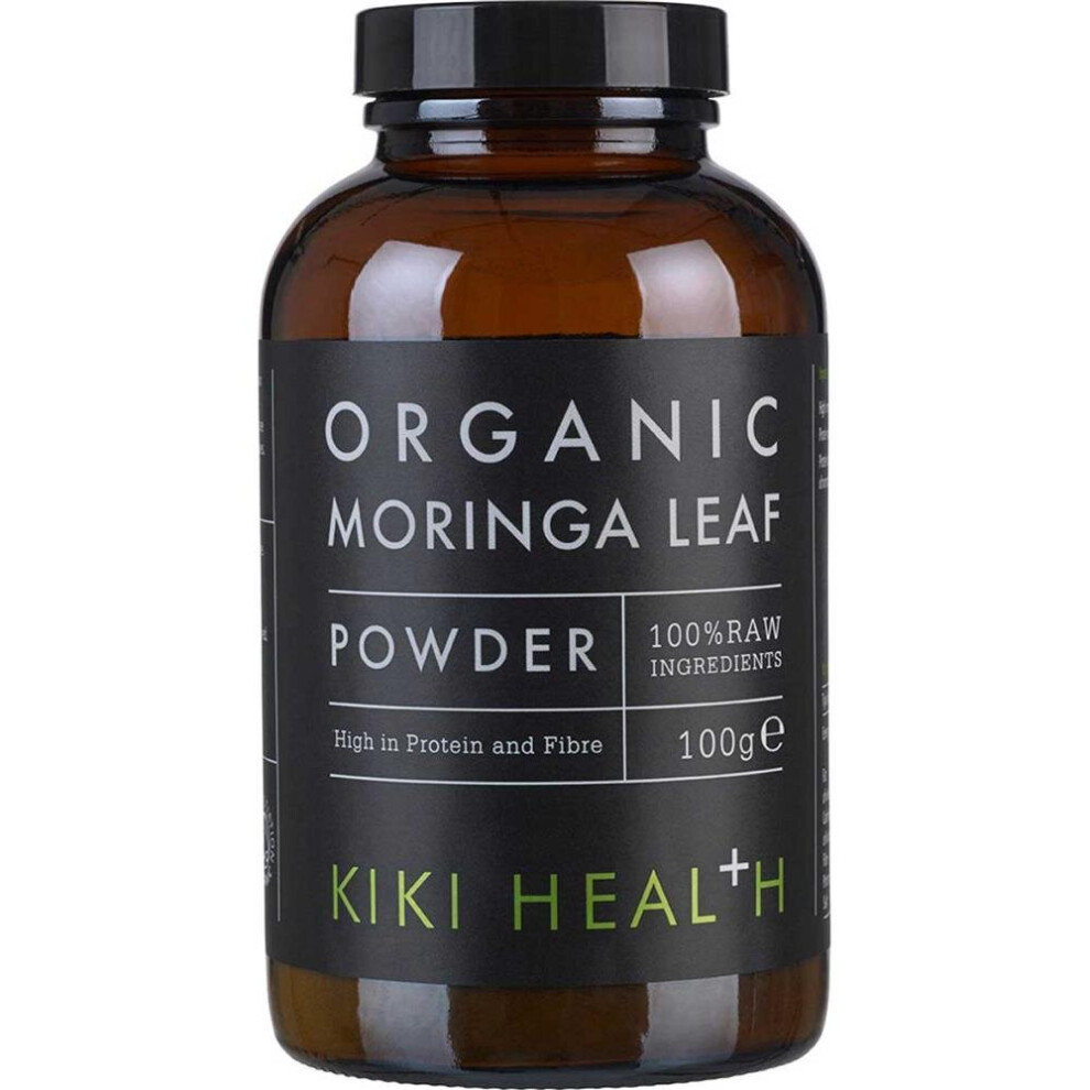 Kiki Health Organic Moringa Powder 100g | Raw Superfood, High in Antioxidants, Supports Energy, Immunity, and Digestion, Vegan & Gluten-Free