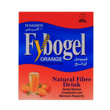 Fybogel Orange Drink 10 Sachets Natural Fiber Supplement for Effective Relief from Constipation and Maintenance of Digestive Regularity