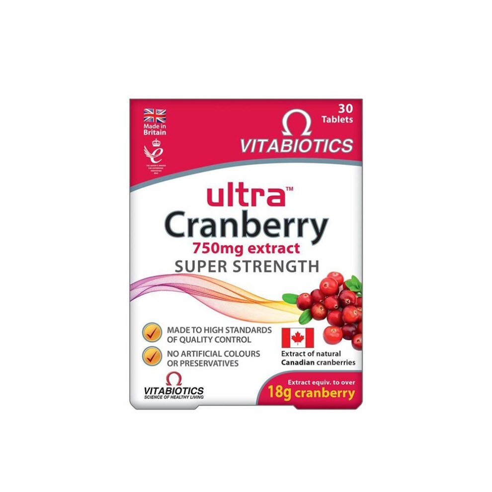 Vitabiotics Ultra Cranberry 750Mg Extract Super Strength Tablets 30'S