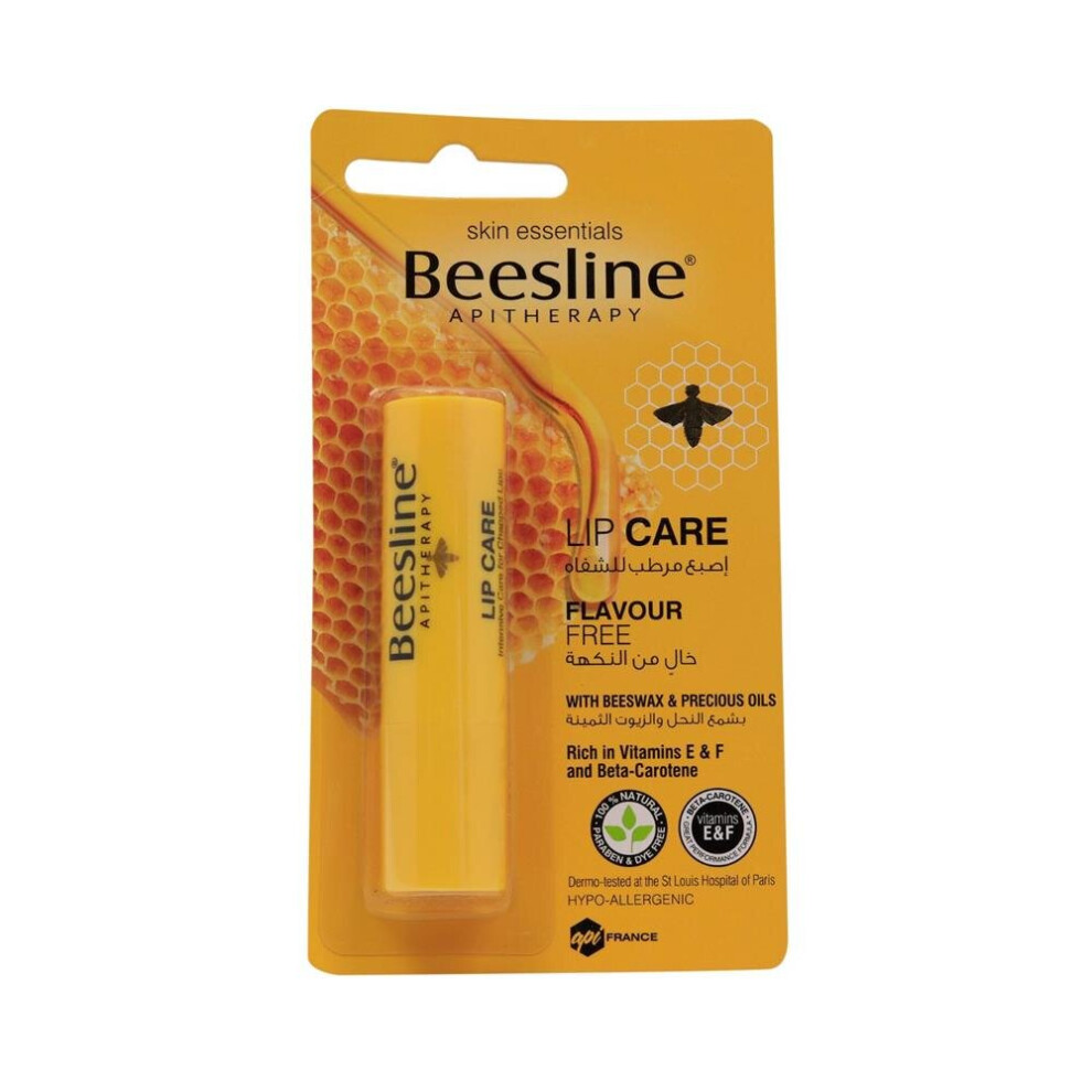 Beesline Lip Care Flavor Free 4g | Moisturizing, Nourishing, Hydrating, Soothing, For Soft & Smooth Lips, Natural Lip Balm