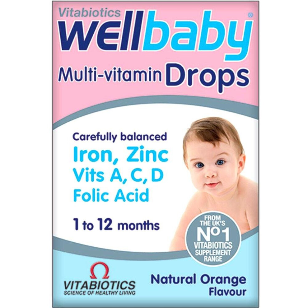 Vitabiotics Wellkid Baby Drops Essential Multivitamin Support for Healthy Infant Development 30ml