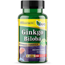 AMS Ginkgo Biloba 60mg Softgels 60's