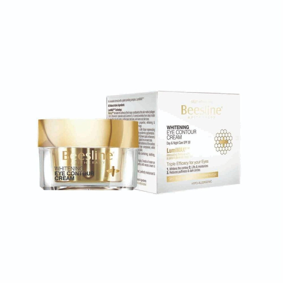 Cream/Dark Beesline Eye Contour Day & Night 30Ml | Firms & Moisturizes, Reduces Puffiness,Wrinkles & Circles,Suitable For Sensitive Skin, Spf30