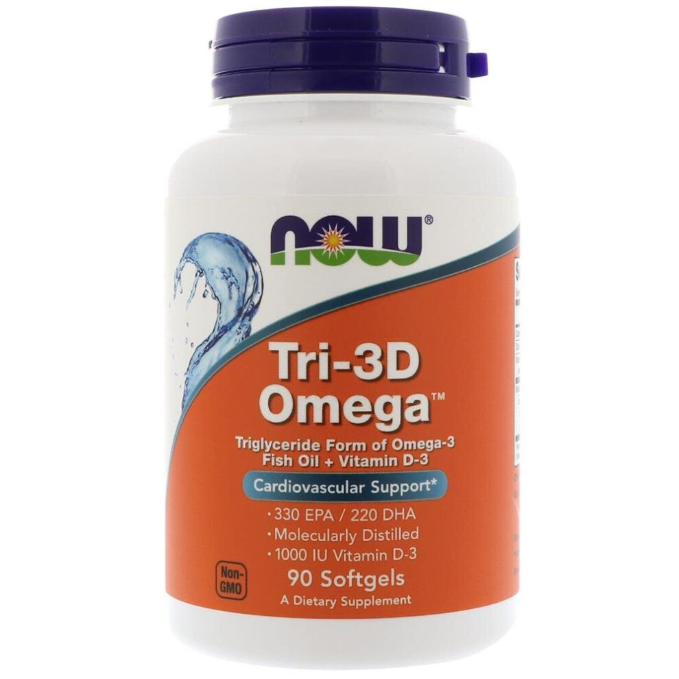 Now Tri-3D Omega Cardiovascular Support Softgels 90's