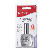 Kiss Glass Shine Topcoat | Ultra Glossy Nail Finish & Long-Lasting Protection - 15ml