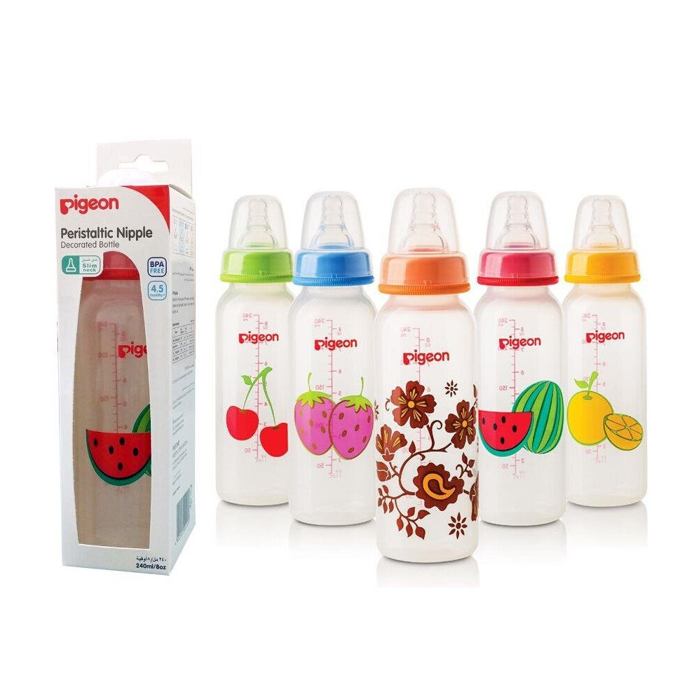 Pigeon Peristaltic Nipple Decorated 240ml Bottle