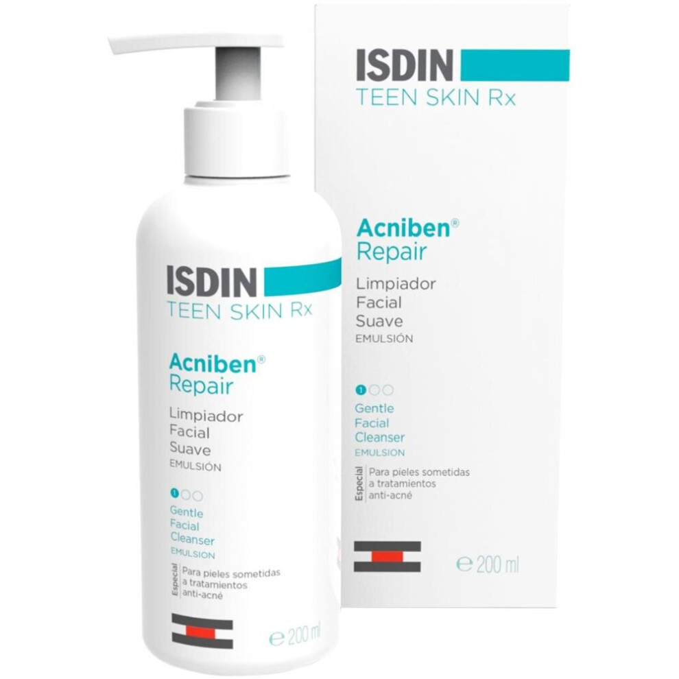 Isdin Teen Skin Acniben Repair Emulsion 180ml | Anti-Acne Facial Cleanser, Reduces Breakouts, Controls Oil, Soothes & Repairs Blemish-Prone Skin