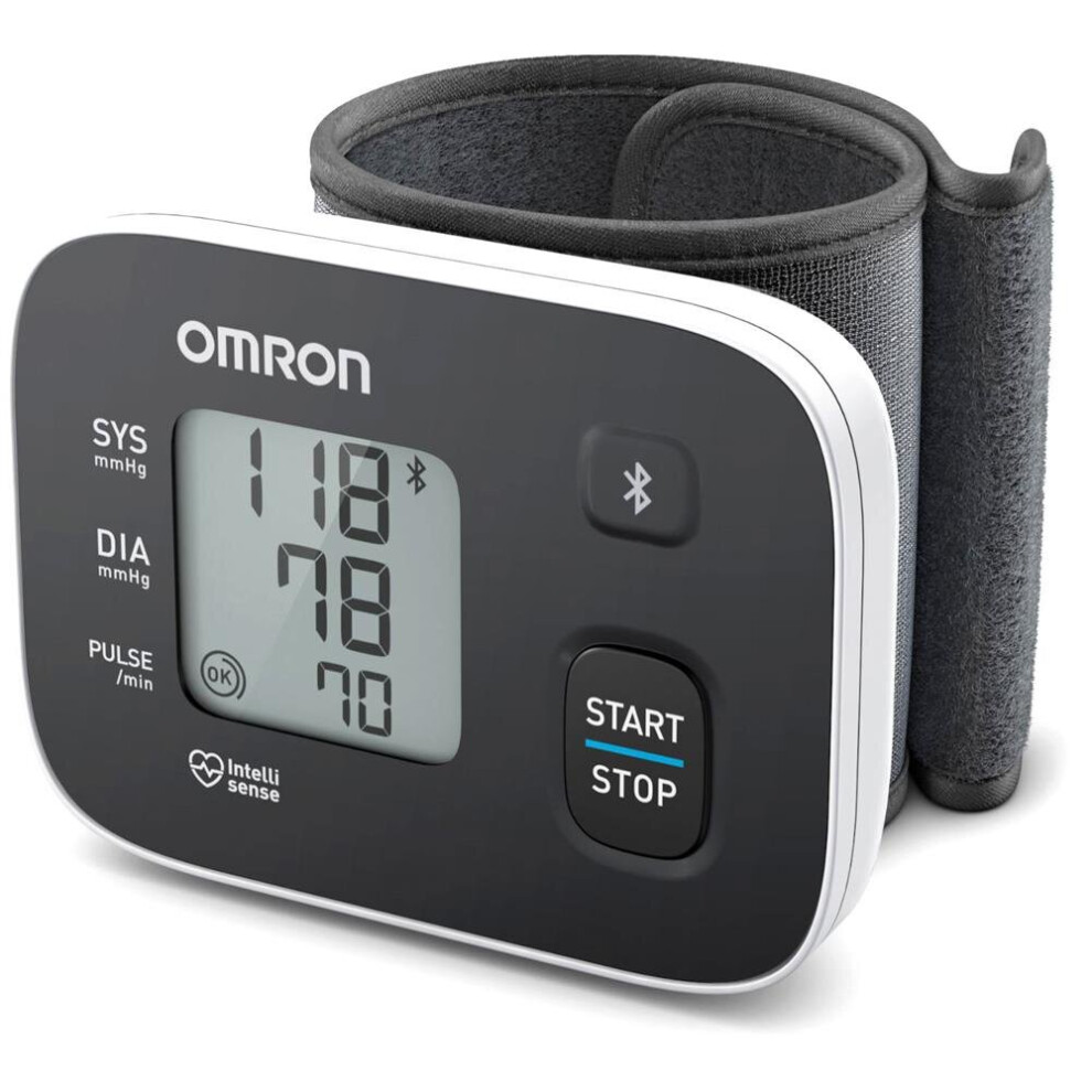 Omron RS3 Intelli IT Wrist Blood Pressure Monitor |Bluetooth Connectivity, Accurate Readings, Compact & Portable, One-Touch Operation, for Home Use