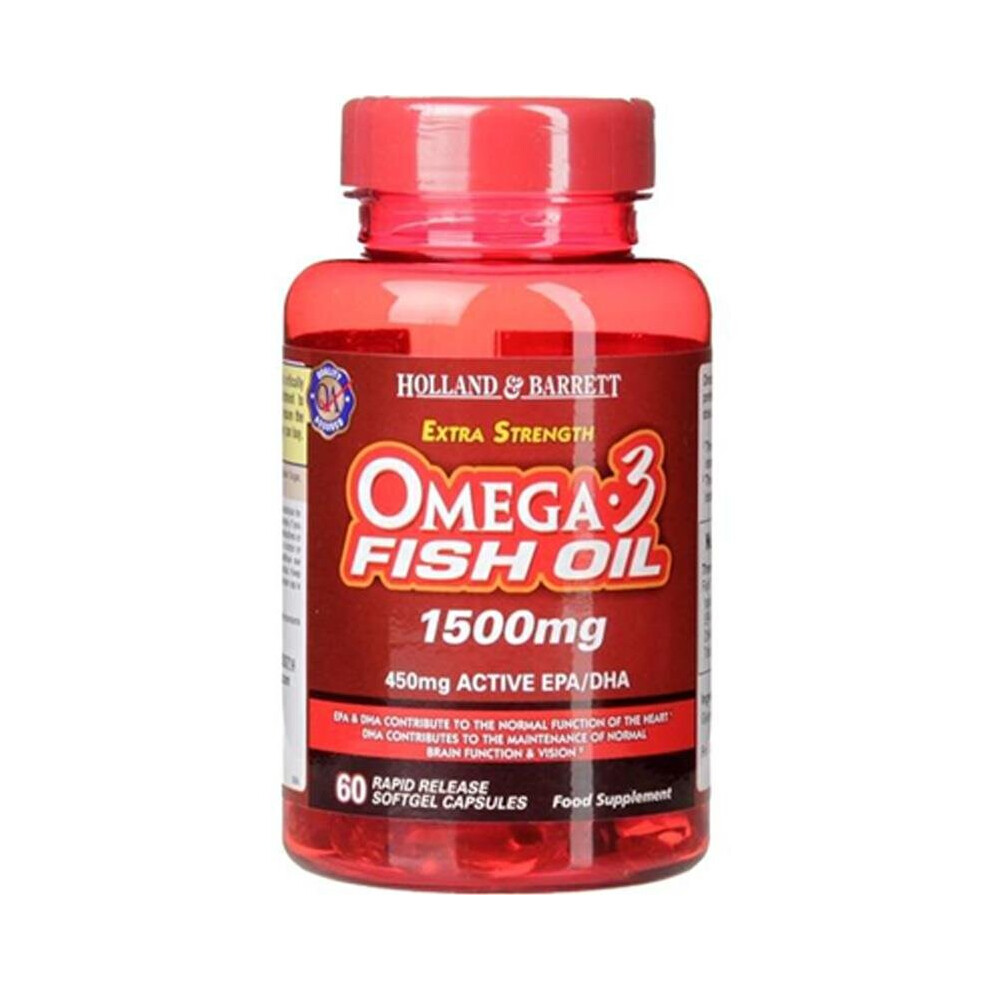 Holland & Barrett Extra Strength Omega 3 Fish Oil 1500mg Capsules 60's