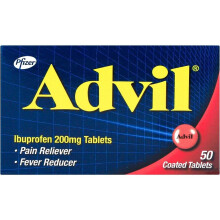 Advil Ibuprofen 200Mg Pain Reliever/Fever Reducer Coated Tablets 50'S
