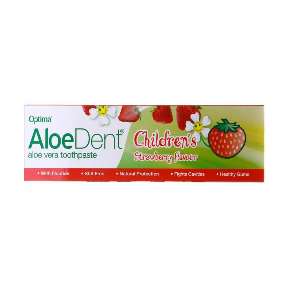 Optima Aloedent Aloe Vera Children's Strawberry Flavor Toothpaste 50ml