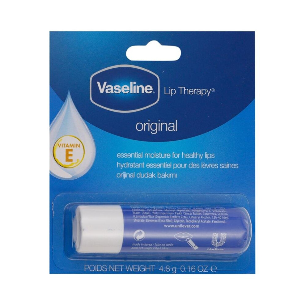 Vaseline Lip Balm Therapy Original Moisturizing Care For Dry Lips - 4.8G