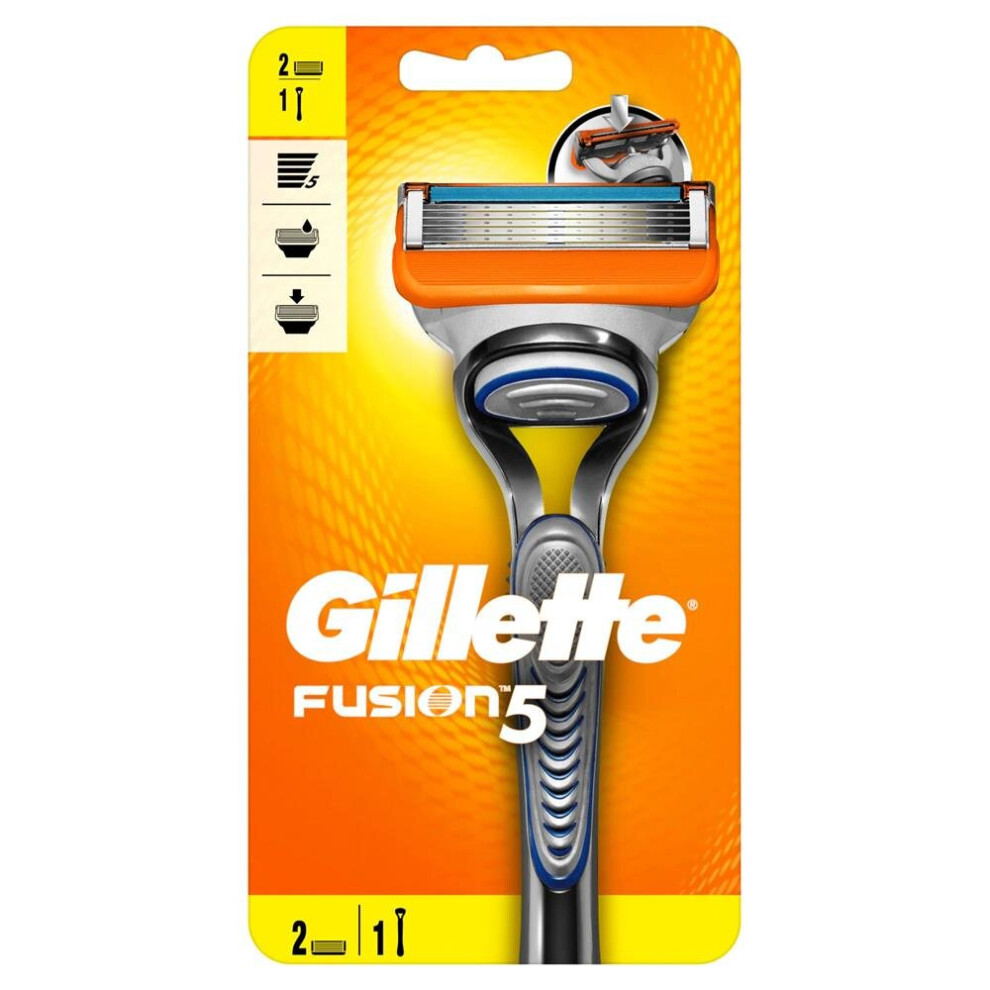 Gillette Fusion MenS Razor Handle + 2 Blades-image-OPC-P88ZC79-NEW