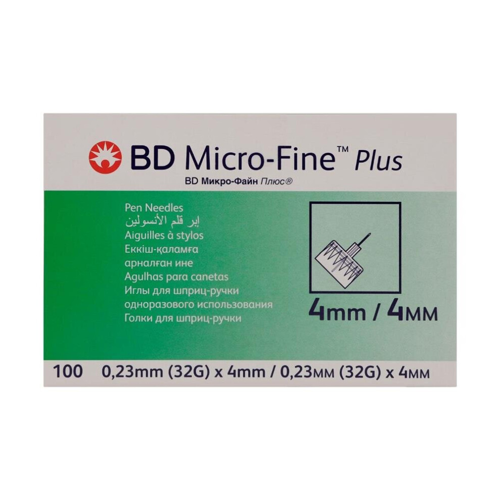Bd Micro-Fine Plus Pen Needles 32G X 4Mm 100'S