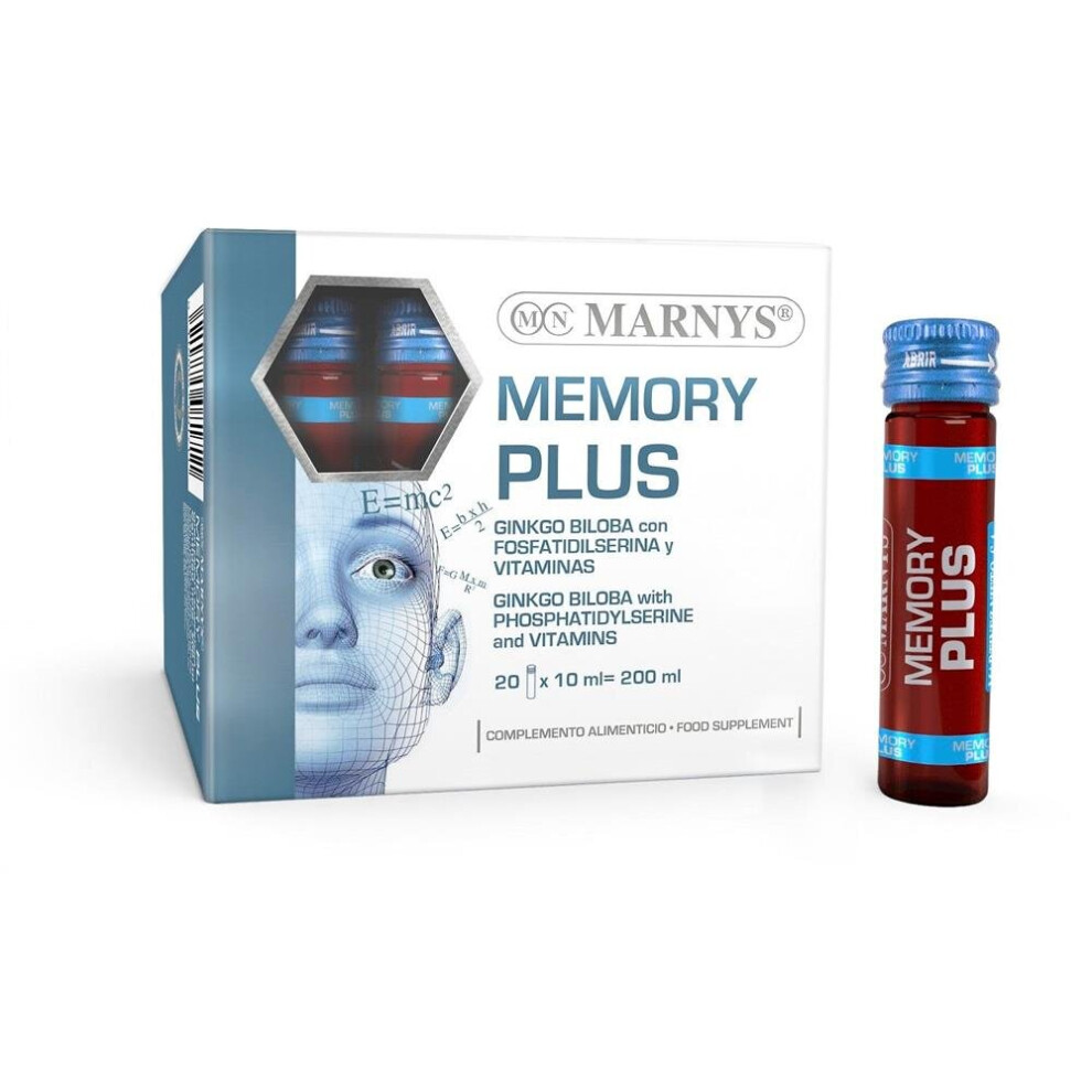 Marnys Memory Plus Vials 20's |Natural Memory & Focus Supplement, Cognitive Support, Brain Health, Mental Clarity, Enhanced Mental Performance