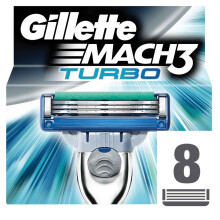 Gillette Mach3 Turbo Men's Razor Blade Refills 8's