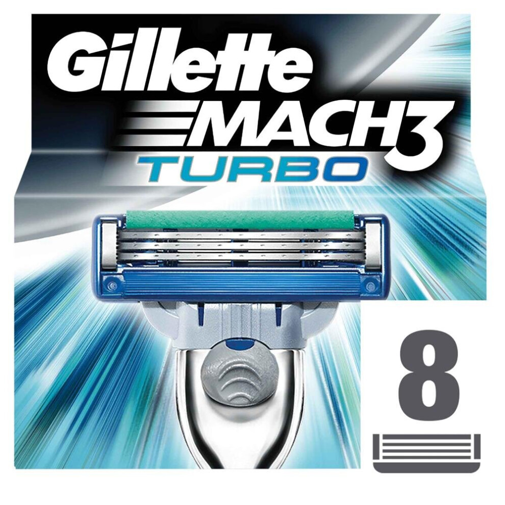 Gillette Mach3 Turbo Men's Razor Blade Refills 8's