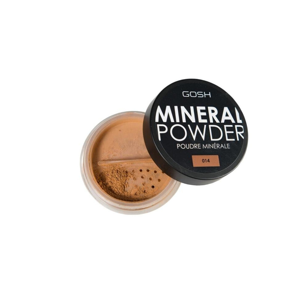 GOSH Mineral Powder Cappuccino 8g | Pressed Mineral Face Powder Matte Finish Makeup for Medium Dark Skin