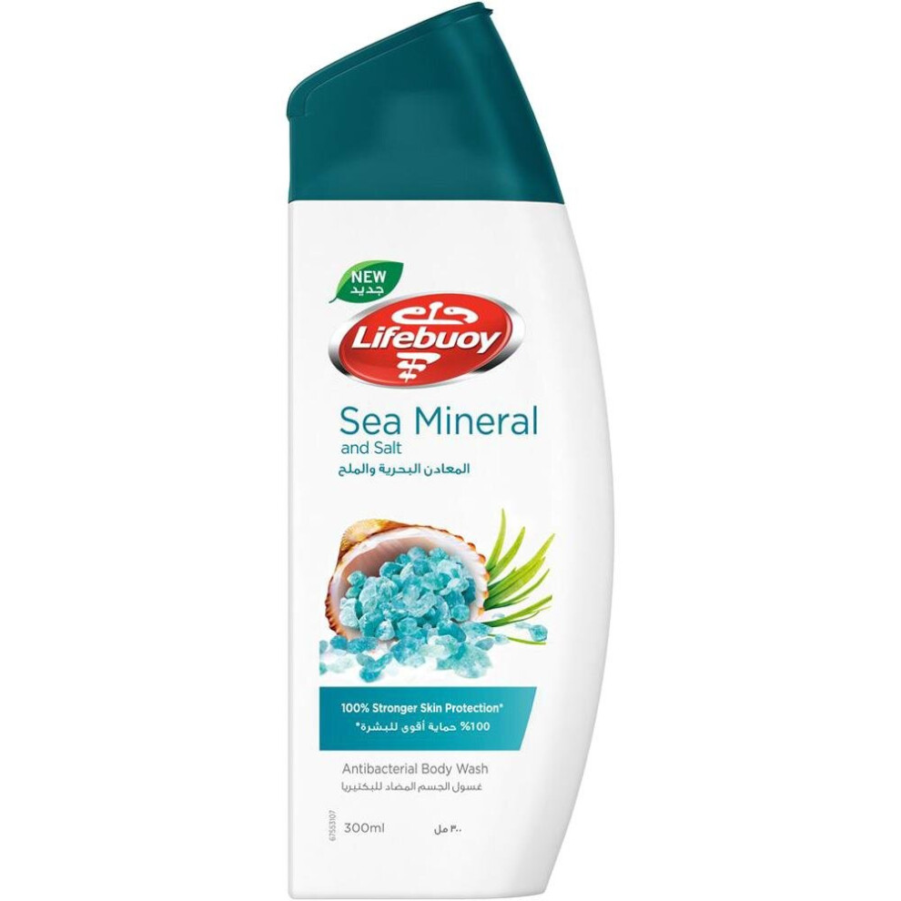 Lifebuoy Bodywash Sea Minerals | Antibacterial Shower Gel for Deep Cleansing & Fresh Ocean Feel - 300ml
