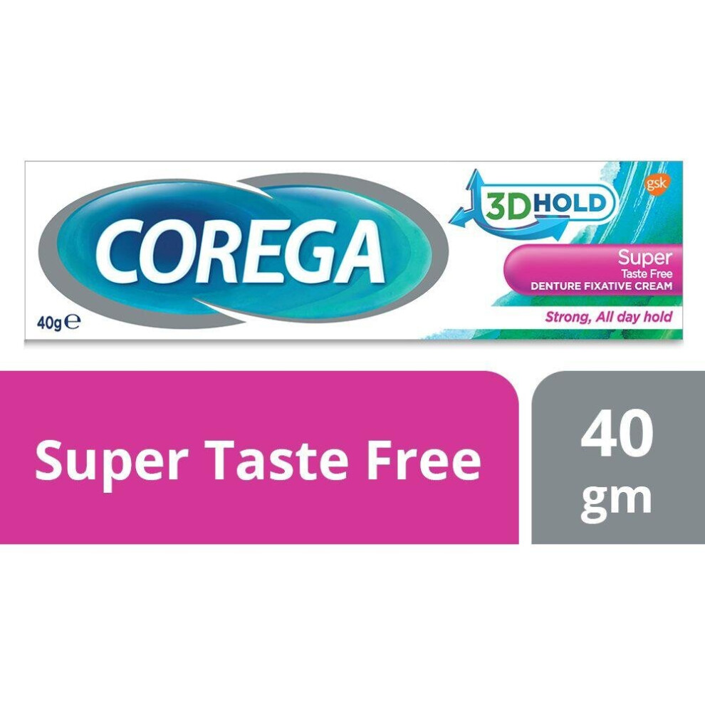 Cream Corega Super Denture Fixative Strong Hold Denture Adhesive - 40G