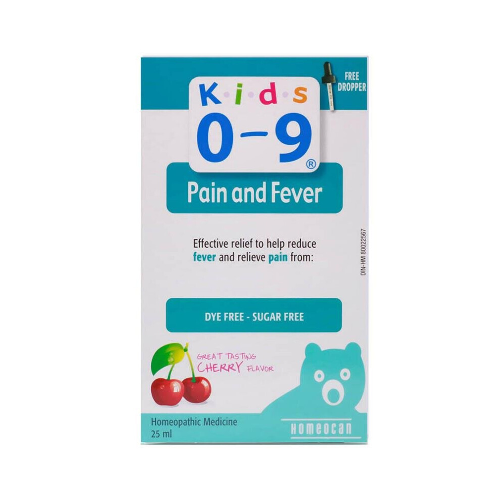 Homeocan Kids 0-9 Pain & Fever Oral Solution - 25ml | Safe & Natural Relief for Children's Pain, Fever & Discomfort, Fast-Acting Formula