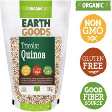 Earth Goods Organic Tricolor Quinoa Non-Gmo Gluten-Free Good Fiber Source 340G