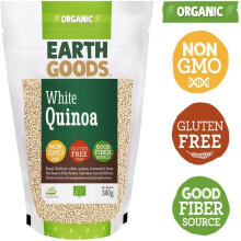 Earth Goods Organic White Quinoa Non-Gmo Gluten-Free Good Fiber Source 340G
