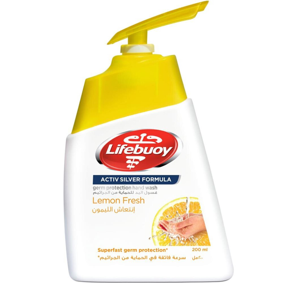 Lifebuoy Handwash Lemon Fresh | Antibacterial Hand Wash for Germ Protection & Fresh Clean Hands - 200ml