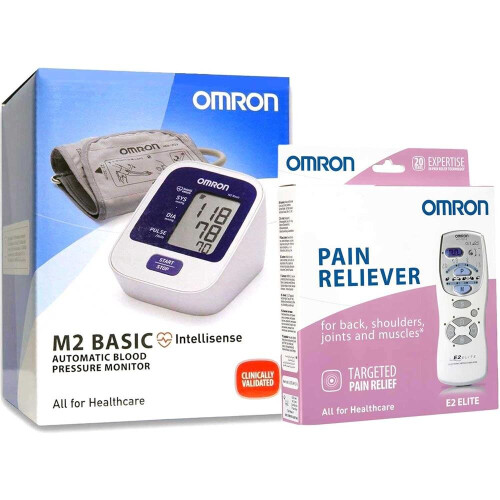 Omron Bundle Bundle Omron M2 Basic Blood Pressure Monitor & Pain Reliever E2
