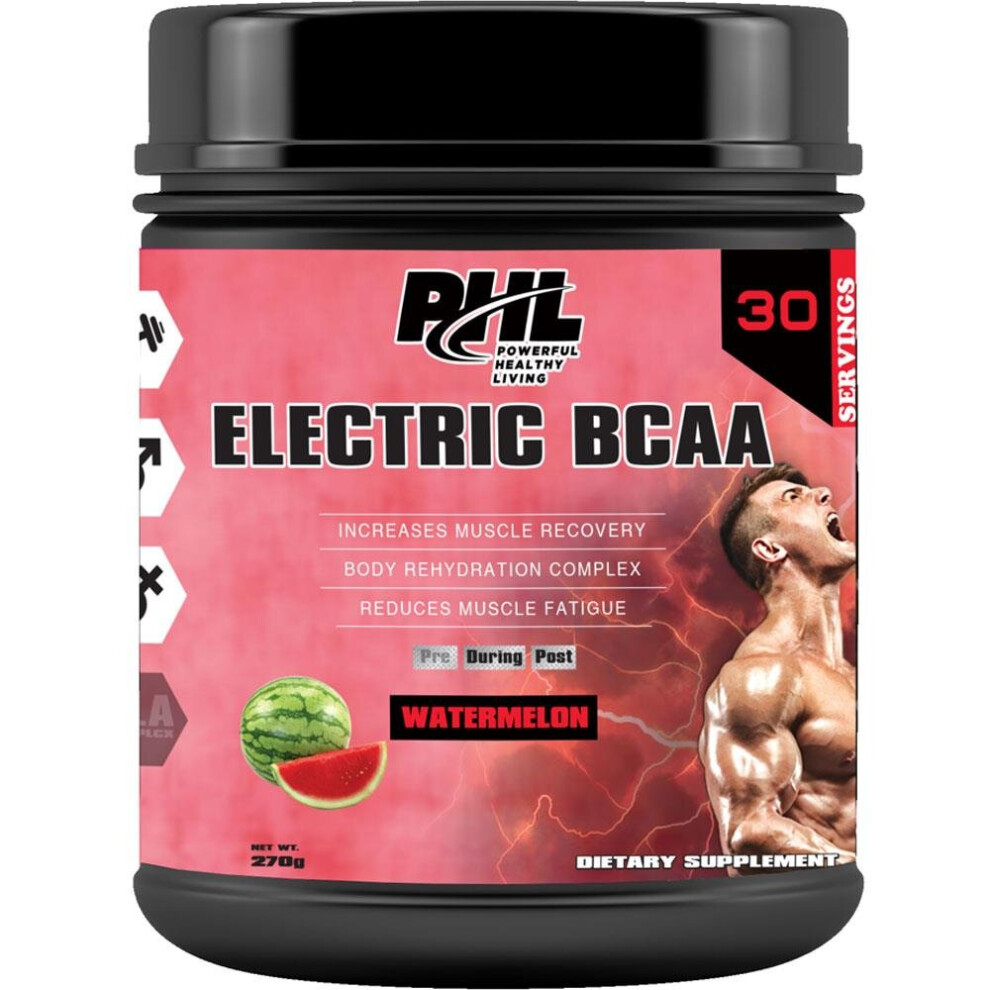 PHL Electric BCAA Watermelon | Muscle Recovery & Hydration Supplement - 270G