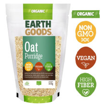 Earth Goods Organic Oat Porridge Non-Gmo Vegan High Fiber 500G