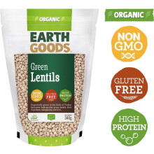 Earth Goods Organic Green Lentils Non-Gmo Gluten-Free High Protein340G