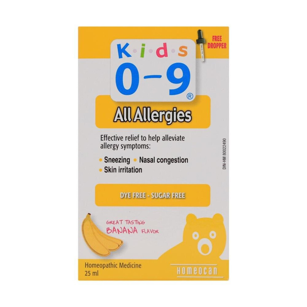 Homeocan Kids 0-9 Allergies Oral Solution - 25ml | Natural Relief for Children's Allergy Symptoms, Non-Drowsy Formula