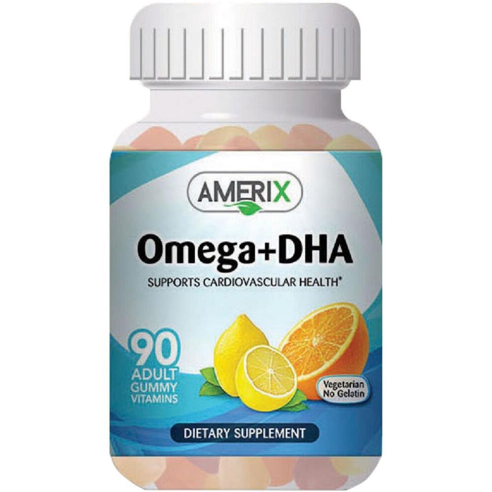 Amerix Omega + DHA Delicious Gummy Support for Brain and Heart Health Gummy 90's