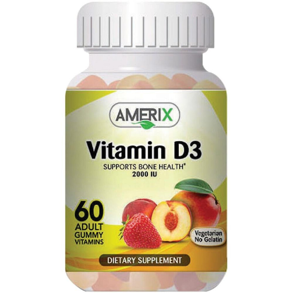 Amerix Gummies Vitamin D3 2000 IU Delicious Support for Bone Health and Immunity  60's