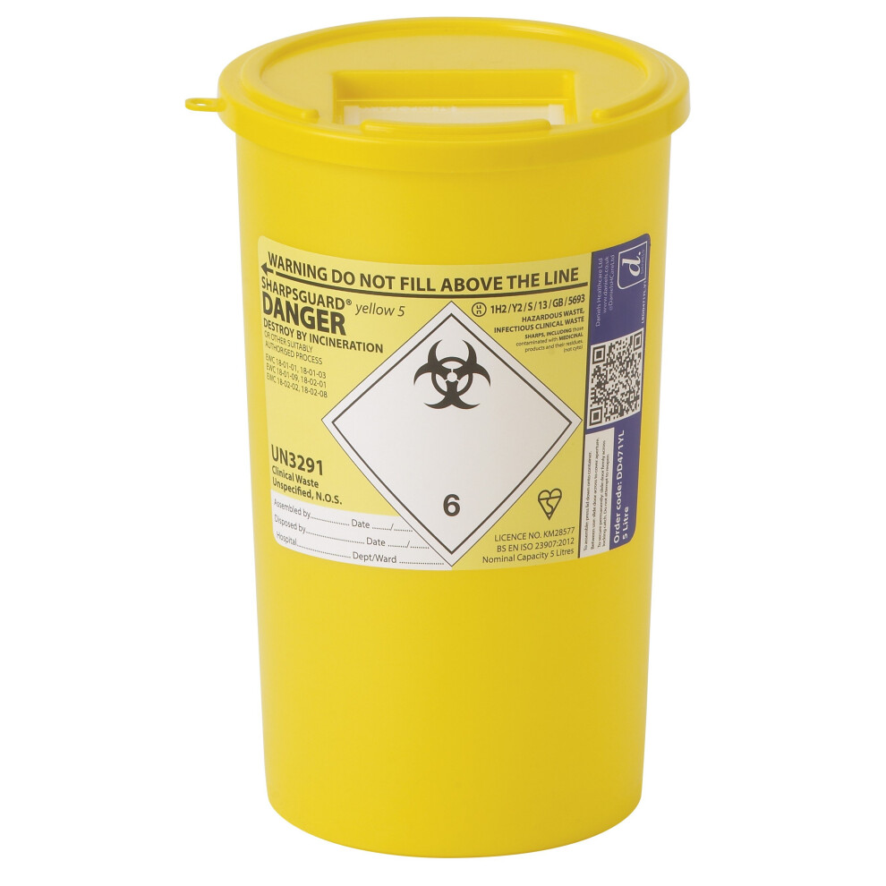 Sharps Guard 5 Litre Sharpsguard Yellow Sharps Bin